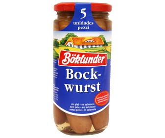 Salchichas bockwurst frasco de 250 gramos Salchichas bockwurst frasco de 250 gramos
