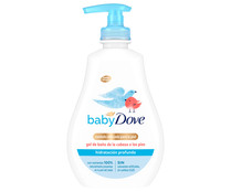 Gel de baño de la cabeza a los pies, con acción hidratación profunda DOVE Baby 400 ml.