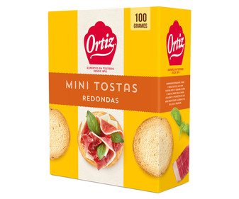 Mini tostas redondas ORTIZ 100 g. Mini tostas redondas ORTIZ 100 g.