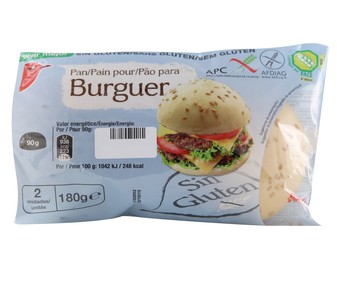 Pan de hamburguesa sin gluten 2x90 gramos Pan de hamburguesa sin gluten 2x90 gramos