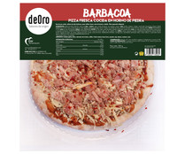 Mini pizza de bacon, carne de ternera, cebolla, queso y salsa barbacoa DEORO 205 g.
