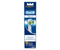 Pack de 3 recambios de cepillo dental eléctrico ORAL-B 3D White EB18.