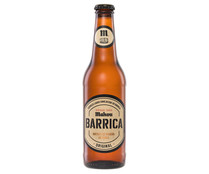 Cerveza rubia Premium de barrica matices de madera MAHOU BARRICA 33 cl 