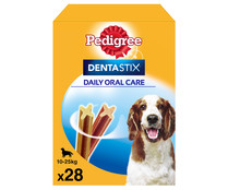 Snacks dental para perros de talla mediana PEDIGREE DENTASTIX 28 unidades de 720 gramos.