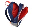 Mochila juvenil con doble compartimento y bolsillo portabotellas, color azul y blanco, Sport Style PRODUCTO ALCAMPO, 31x44x10cm.