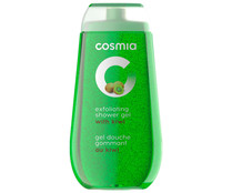 Gel para baño o ducha con acción exfoliante y extracto de kiwi COSMIA 250 ml.