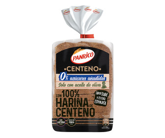 Pan de molde con 100 % harina de centeno PANRICO 400 g.0 % azúcares añadidos Pan de molde con 100 % harina de centeno PANRICO 400 g.0 % azúcares añadidos
