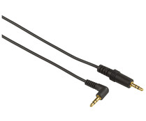 Cable QILIVE de Jack 3,5mm macho a Jack 3,5mm macho 90º, 1 metro, terminales dorados, color negro.