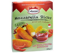 Sticks de mozzarella precocida, rebozados con salsa de tomate y pimiento rojo CASA WESTFALIA  300 g.