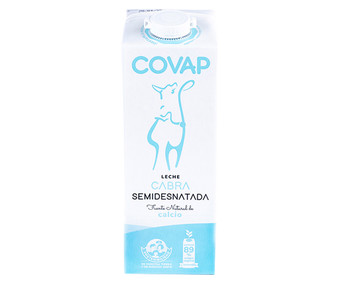 Leche de cabra semidesnatada de origen español COVAP 1 l. Leche de cabra semidesnatada de origen español COVAP 1 l.