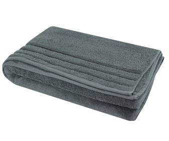 Toalla de ducha 100% algodón, 480g/m² de densidad, color gris ACTUEL. Toalla de ducha 100% algodón, 480g/m² de densidad, color gris ACTUEL.
