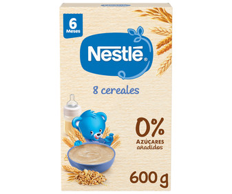 Papilla de 8 cereales integrales, sin azúcares añadidos, a partir de 6 meses NESTLÉ 600 g, Papilla de 8 cereales integrales, sin azúcares añadidos, a partir de 6 meses NESTLÉ 600 g,