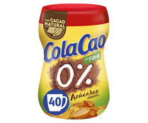 Cacao en polvo con fibra, 0% sin azúcares añadidos  COLACAO 0% 300 g.