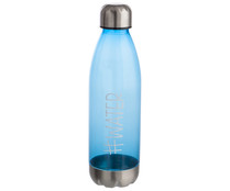 Botella de plástico rellenable con tapón de acero, color azul, 1 litro, Tape QUID.