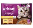 Pienso húmedo para gatos selección de aves de corral WHISKAS 4x85 gr.