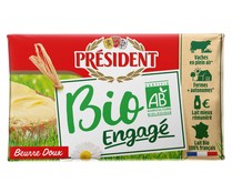 Mantequilla sin sal ecológico PRÉSIDENT 250 g.