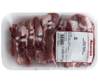 Tiras de costilla de cerdo blanco, ideales para guisos