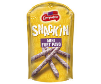 Mini fuet de pavo, ideal para tomarlo como snack CAMPOFRÍO Snack´in 50 g.