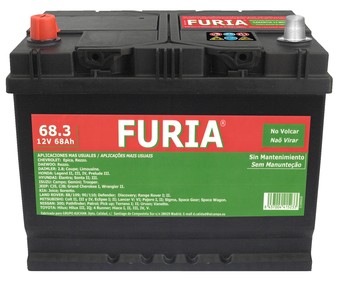 Batería de coche 68Ah, arranque 550A, 12V, FURIA. Batería de coche 68Ah, arranque 550A, 12V, FURIA.