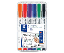 Pack de 6 rotuladores borrables para pizarra de colores diferentes, STAEDTLER.
