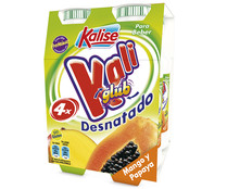 Yogur líquido con mango y papaya, sin gluten y bajo en grasa KALISE Kaliglub 4 x 165 ml.