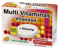 Multivitaminas + Ginseng en comprimidos masticables con sabor a cítricos VALLESOL 24 Comprimidos.