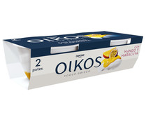 Yogur griego natural azucarado con mango y maracuya OIKOS de Danone 2 x 110 g.