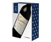 Vino tinto crianza con denominación de origen Rioja CUNE estuche de 3 botellas de 75 centilitros