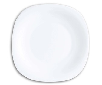 Plato llano cuadrado de vidrio color blanco, 26cm., Carine LUMINARC. Plato llano cuadrado de vidrio color blanco, 26cm., Carine LUMINARC.