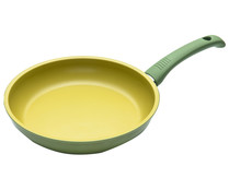 Sartén 24cm de aluminio con interior antiadherente natural con base de aceite de oliva, Olivilla, ILLA.