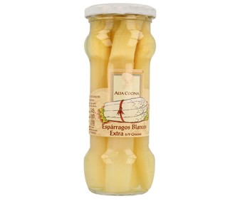 Espárragos blancos extra 6/9 piezas ALTA COCINA frasco de 220 g. Espárragos blancos extra 6/9 piezas ALTA COCINA frasco de 220 g.
