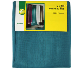 Visillo 140x240cm. color gris pardo con trabillas de tela, 100% poliéster PRODUCTO ECONÓMICO ALCAMPO. Visillo 140x240cm. color gris pardo con trabillas de tela, 100% poliéster PRODUCTO ECONÓMICO ALCAMPO.