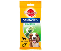 Snacks dental para perros de talla mediana con aroma a fresco PEDIGREE DENTASTIX 7 uds. 180 g.