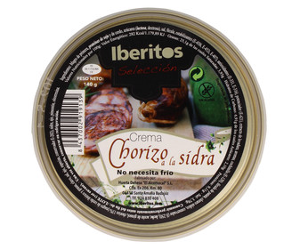 Crema de chorizo a la sidra IBERITOS lata 140 g. Crema de chorizo a la sidra IBERITOS lata 140 g.