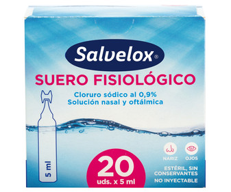 Suero fisiológico especial para higiene nasal y ocular SALVELOX 20 uds Suero fisiológico especial para higiene nasal y ocular SALVELOX 20 uds