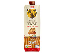 Bebida de mix de frutos secos (almendras, avellanas, nueces y anacardos), sin azúcar VIVESOY 1 l.