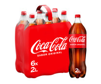 Refresco de cola COCA COLA pack de 6 botellas x 2 l.