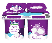 Yogur natural azucarado, sin lactosa KAIKU 4 x 125 g.