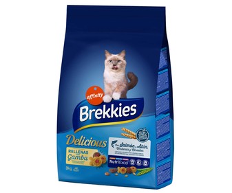 Pienso para gatos a base de pescados y verduras BREKKIES DELICIOUS 3 kg.