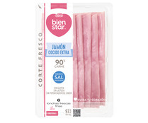 Jamón cócido de categoria extra, cortado en finas lonchas EL POZO Bienstar 120 g.
