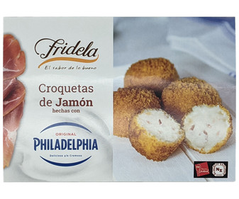 Croquetas congeladas de queso Philadelphia con jamón FRIDELA 280 g. Croquetas congeladas de queso Philadelphia con jamón FRIDELA 280 g.