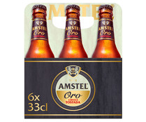 Cervezas tostada AMSTEL ORO pack de 6 uds de 33 cl (tercio) - Alcampo