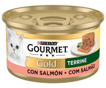 Comida para gatos adultos húmeda a base de salmón y atún GOURMET tarrina 85 g.