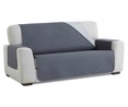 Cubresofá acolchado reversible para sofá de 3 plazas, color gris claro-gris oscuro.