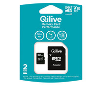 Tarjeta de memoria QILIVE MicroSDHC 32GB, clase 10, para FULL HD, adaptador SD.