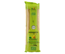 Pasta Espaguetis ecológicos, pasta de sémola de trigo duro de calidad superior ECOLECERA 500 g.