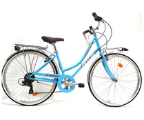 Bicicleta de paseo 28" (71,12cm) con 6 velocidades, cuadro de acero y frenos V-Brake, Vera JUMPERTREK.