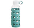 Botella de vidrio con funda de silicona color turquesa, 0,4 litros, Quidate QUID.