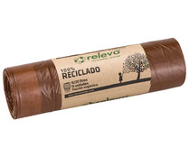 Bolsa de basura 100% reciclado, 15 unidades, capacidad de 10 a 20 l. RELEVO