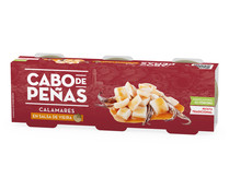 Calamares en salsa de vieira en trozos CABO DE PEÑAS lata de 45 g. pack de 3 uds.